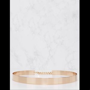Thin Rose Gold Metal Plated Belt